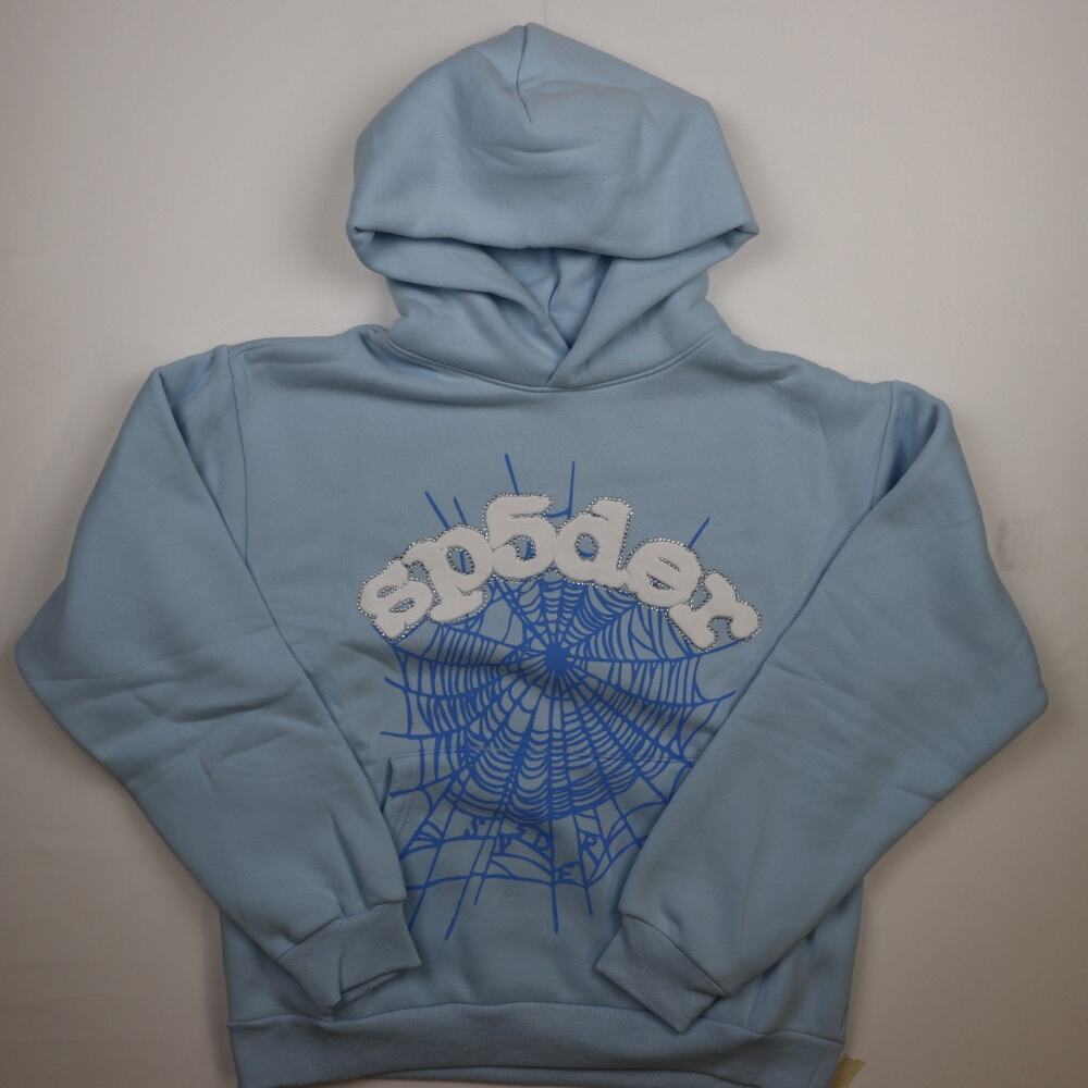 Sp5der Web Hoodie Sky Blue Size Medium